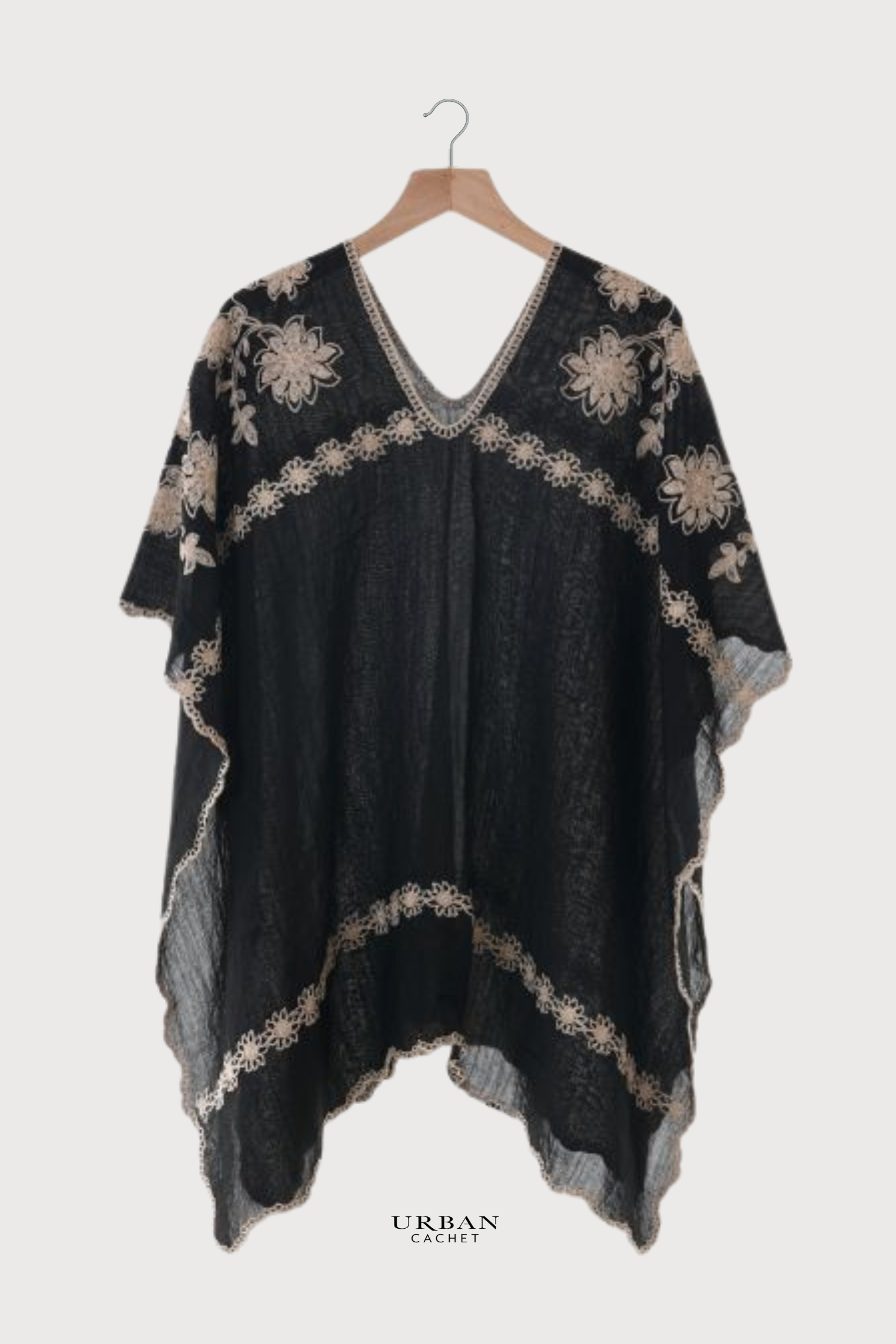 Enhance Accessories Cassie Coverup Garland in Black