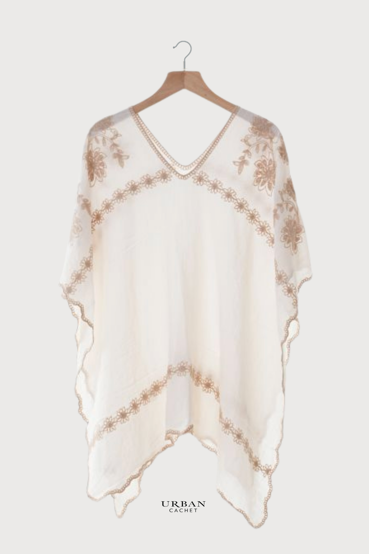 Enhance Accessories Cassie Coverup Garland in Cream