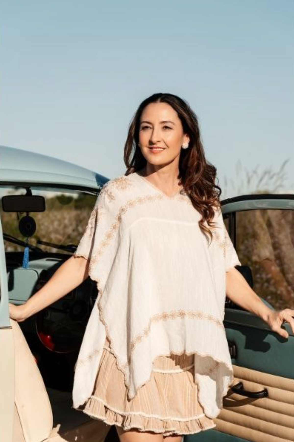 Enhance Accessories Cassie Coverup Garland in Cream
