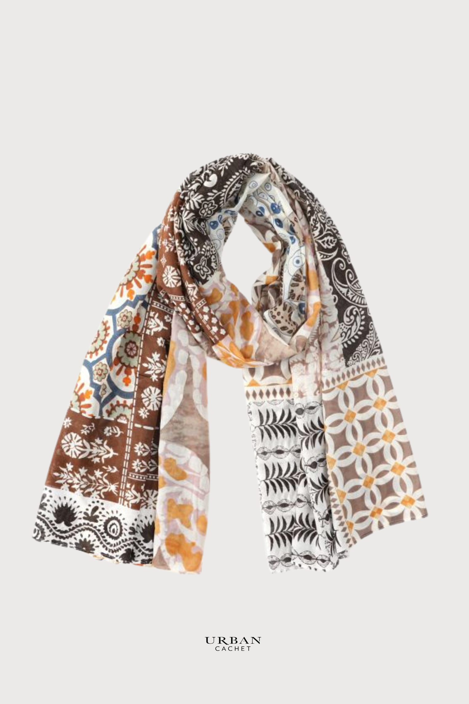Enhance Accessories Eden Almond Print Scarf 100% Cotton