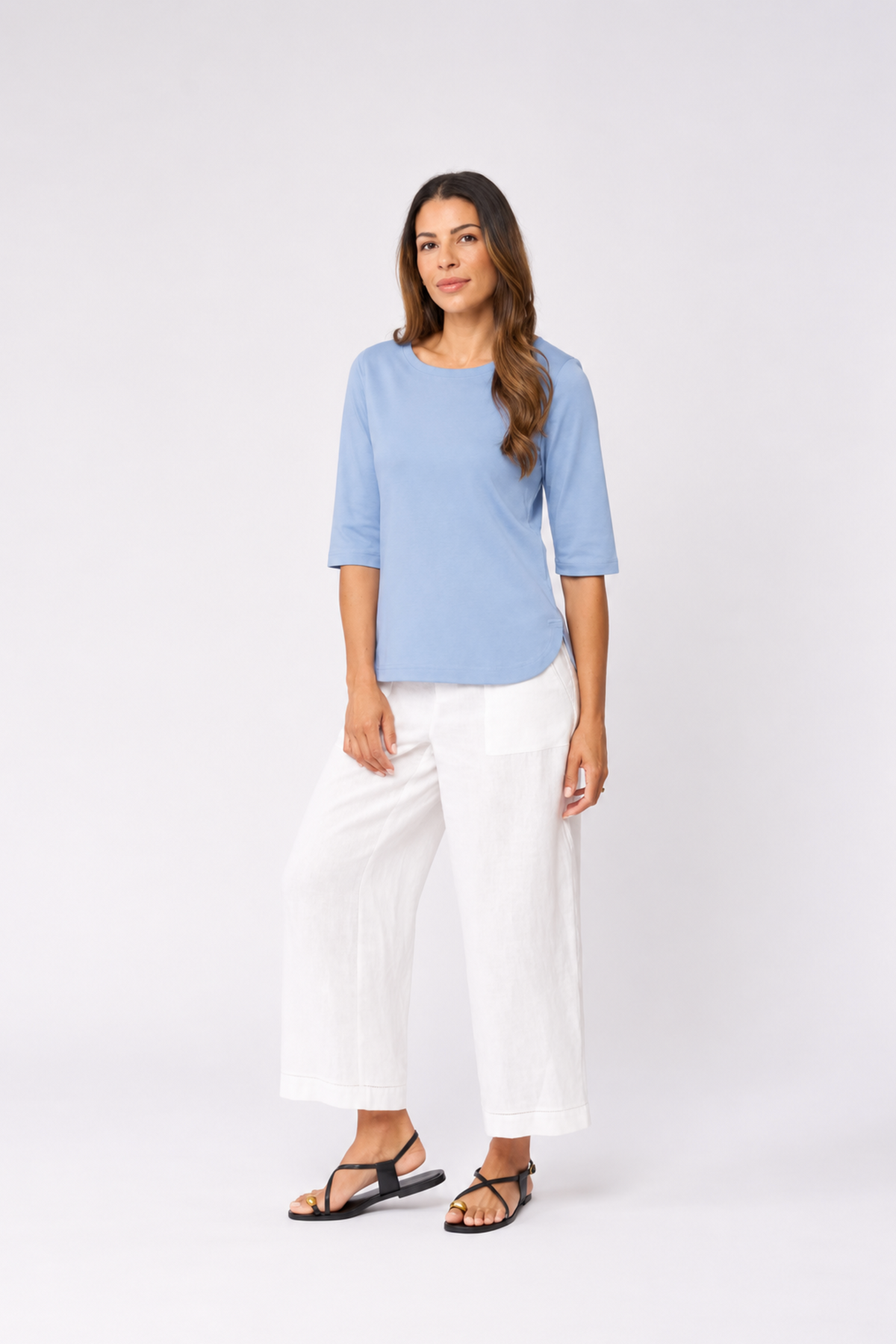 Foil Forshore Top in Soft Blue