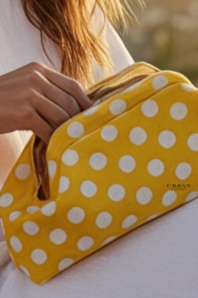 Goldie & Co Bondi Spot Clutch in Yellow/White