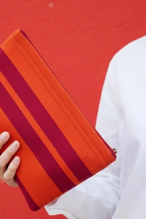 Goldie & Co Rose Bay Pouch in Orange & Red