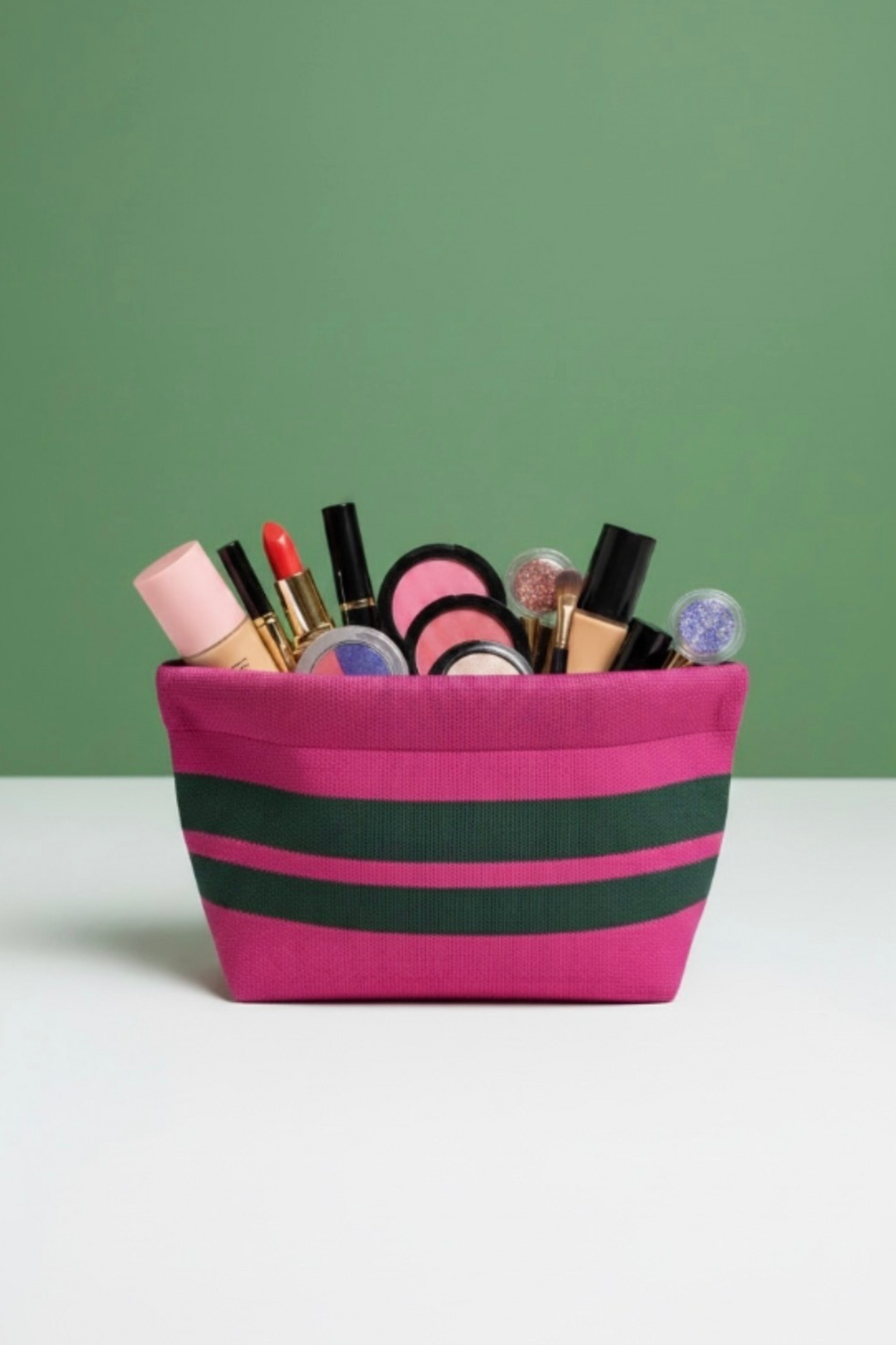 Goldie & Co Rose Bay Pouch in Fuschia & Green