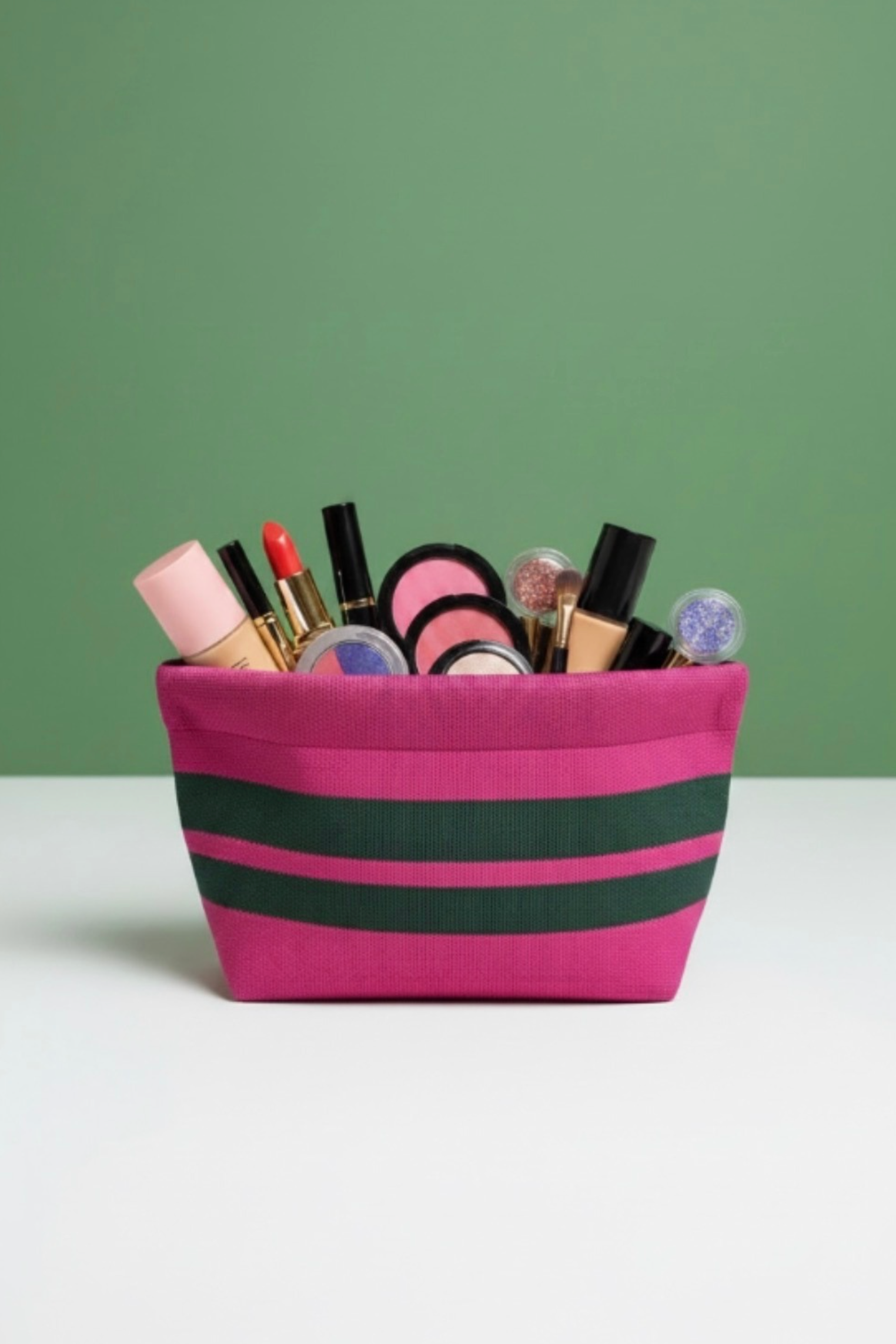 Goldie & Co Rose Bay Pouch in Fuschia & Green