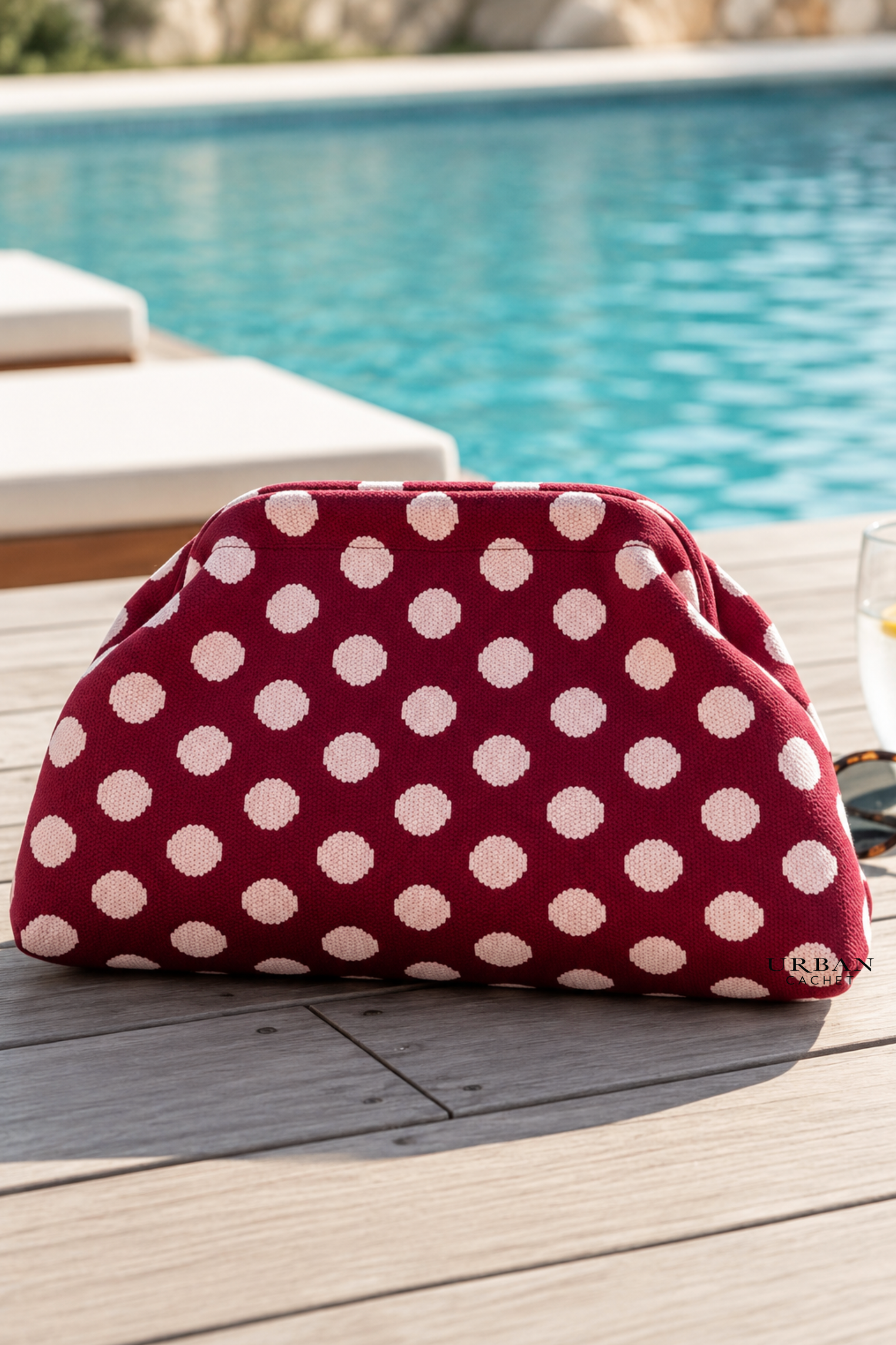 Goldie & Co Bondi Spot Clutch in Red & White