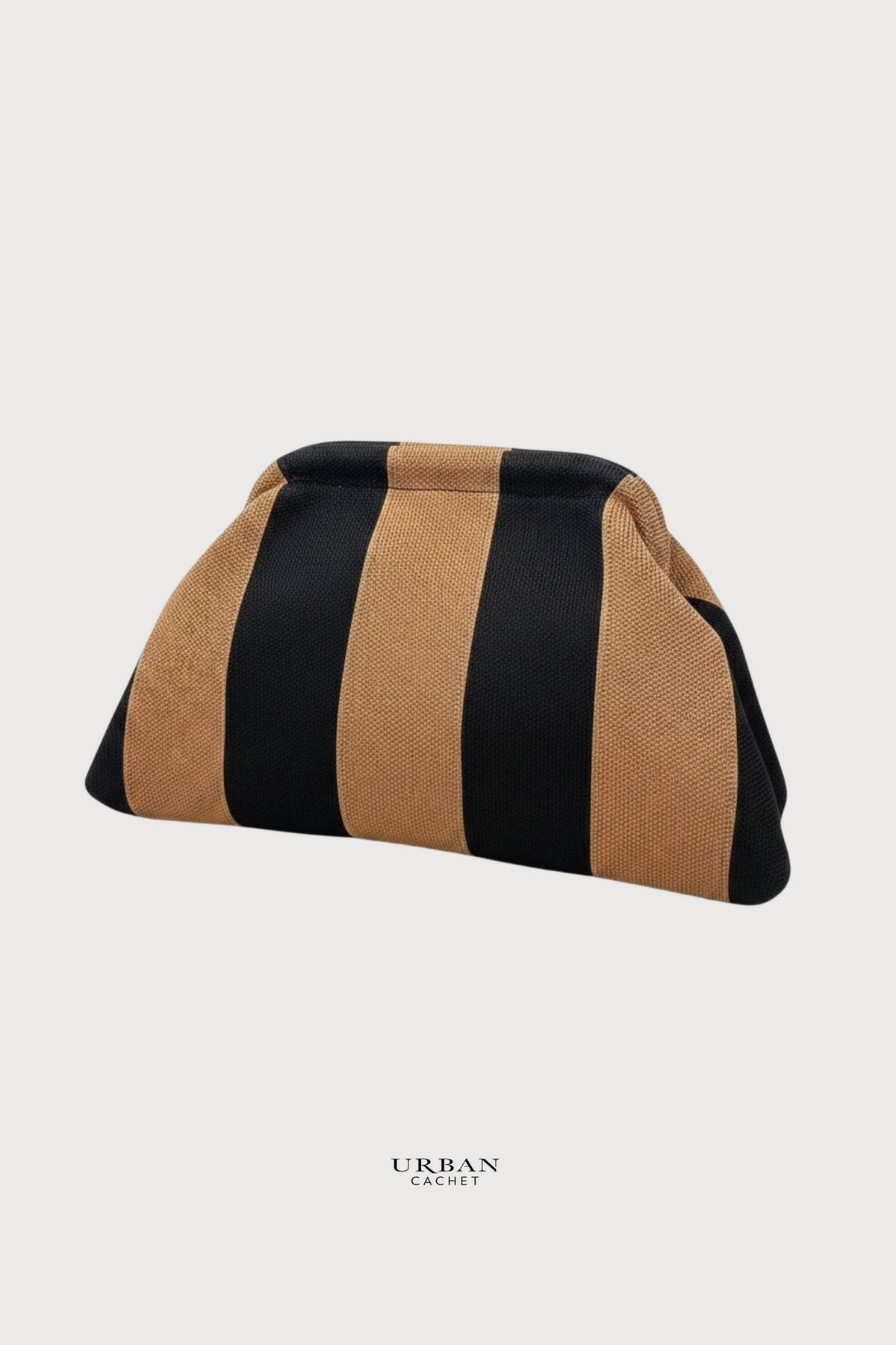 Goldie & Co Laguna Clutch in Natural & Black Stripe