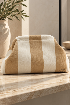Goldie & Co Laguna Clutch in Sand & White