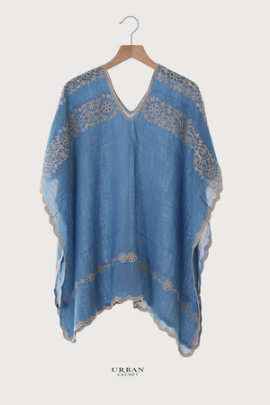 Enhance Accessories Cassie Coverup Garland in Blue