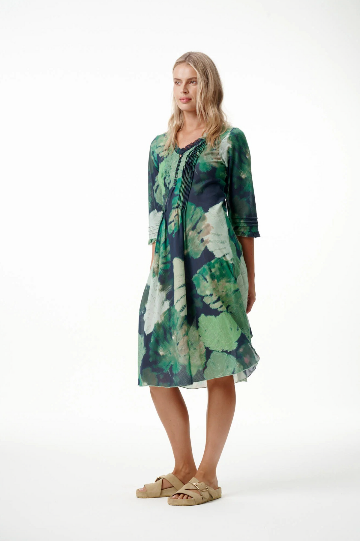 oneseason Middy Poppy Monstera Night in Green