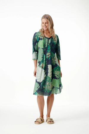 oneseason Middy Poppy Monstera Night in Green