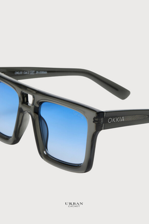 OKKIA Vulcano Sunglasses in Trans Smoke/Blue
