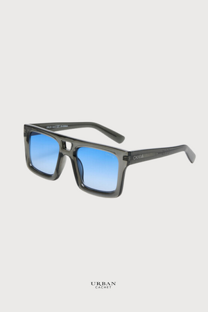 OKKIA Vulcano Sunglasses in Trans Smoke/Blue