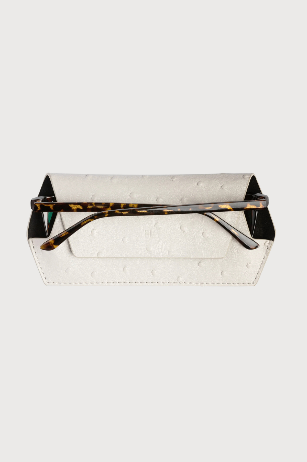 FOX and LEO Slimline Glasses Case in Ostrich Stone