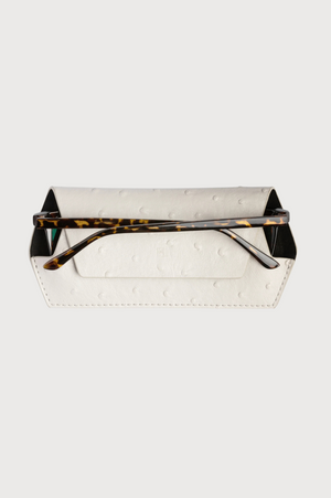 FOX and LEO Slimline Glasses Case in Ostrich Stone