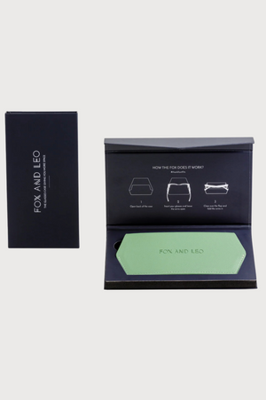FOX and LEO Slimline Glasses Case in Sage