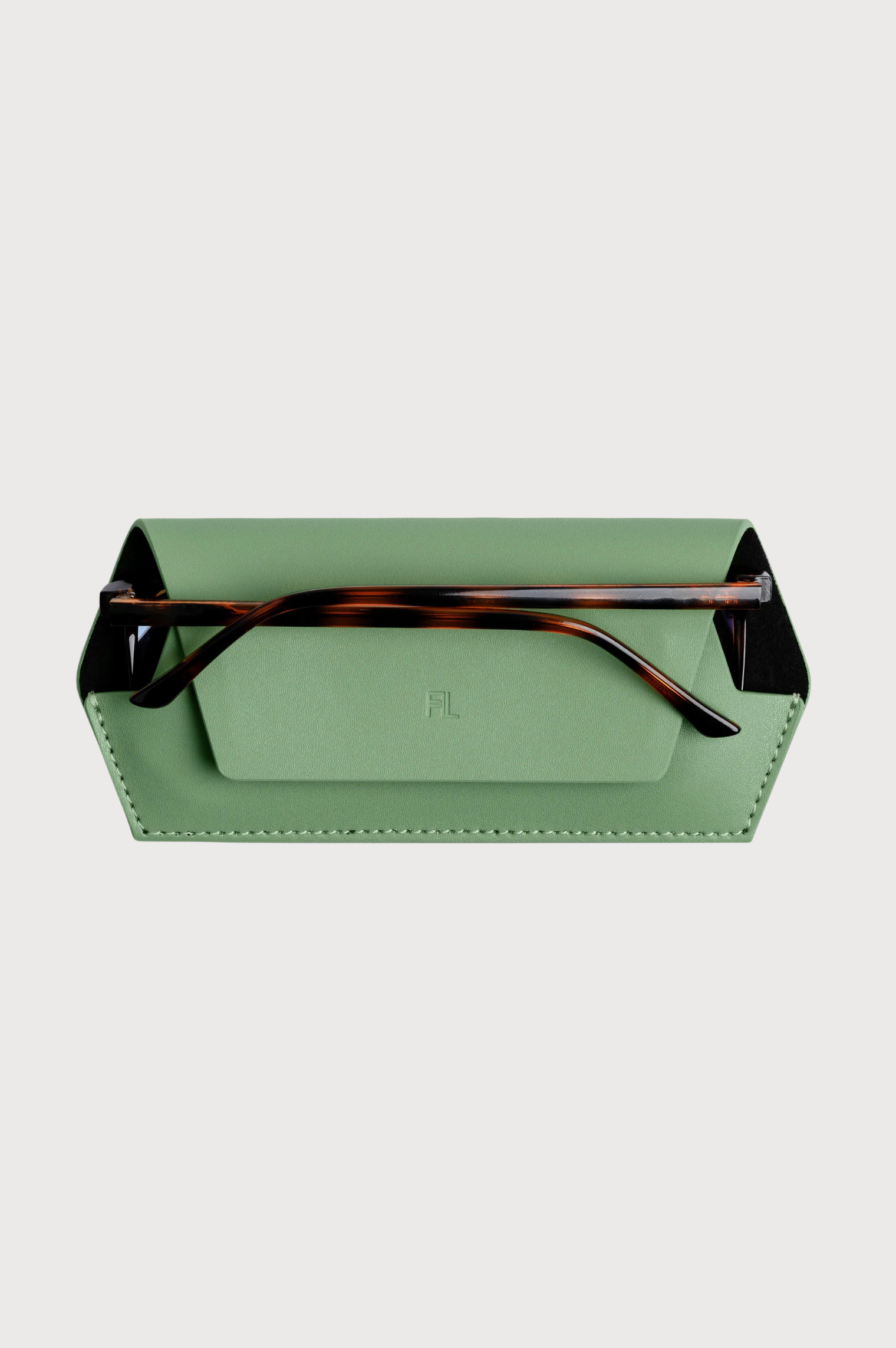 FOX and LEO Slimline Glasses Case in Sage