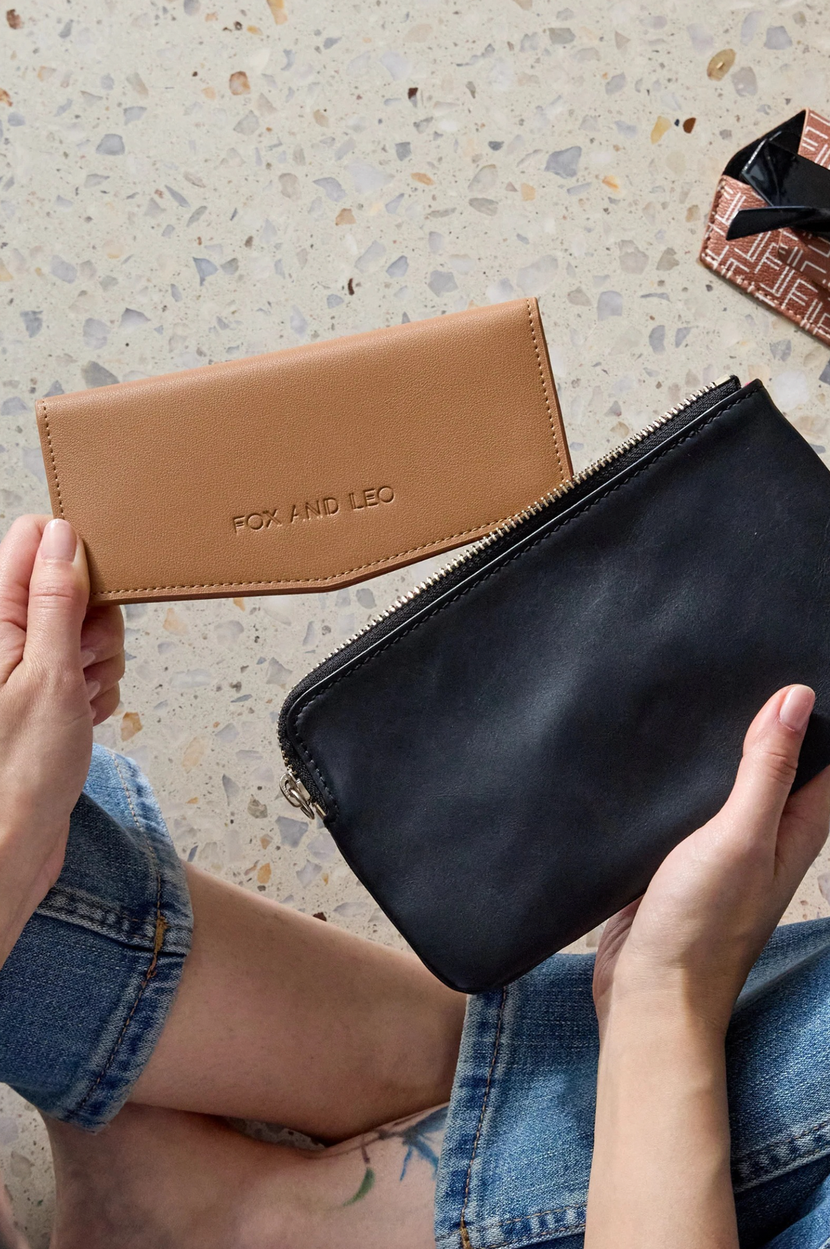 FOX and LEO Swallet Slimline Wallet in Tan