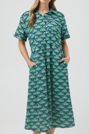 CAKE City Cotton Dress in Broccoli
