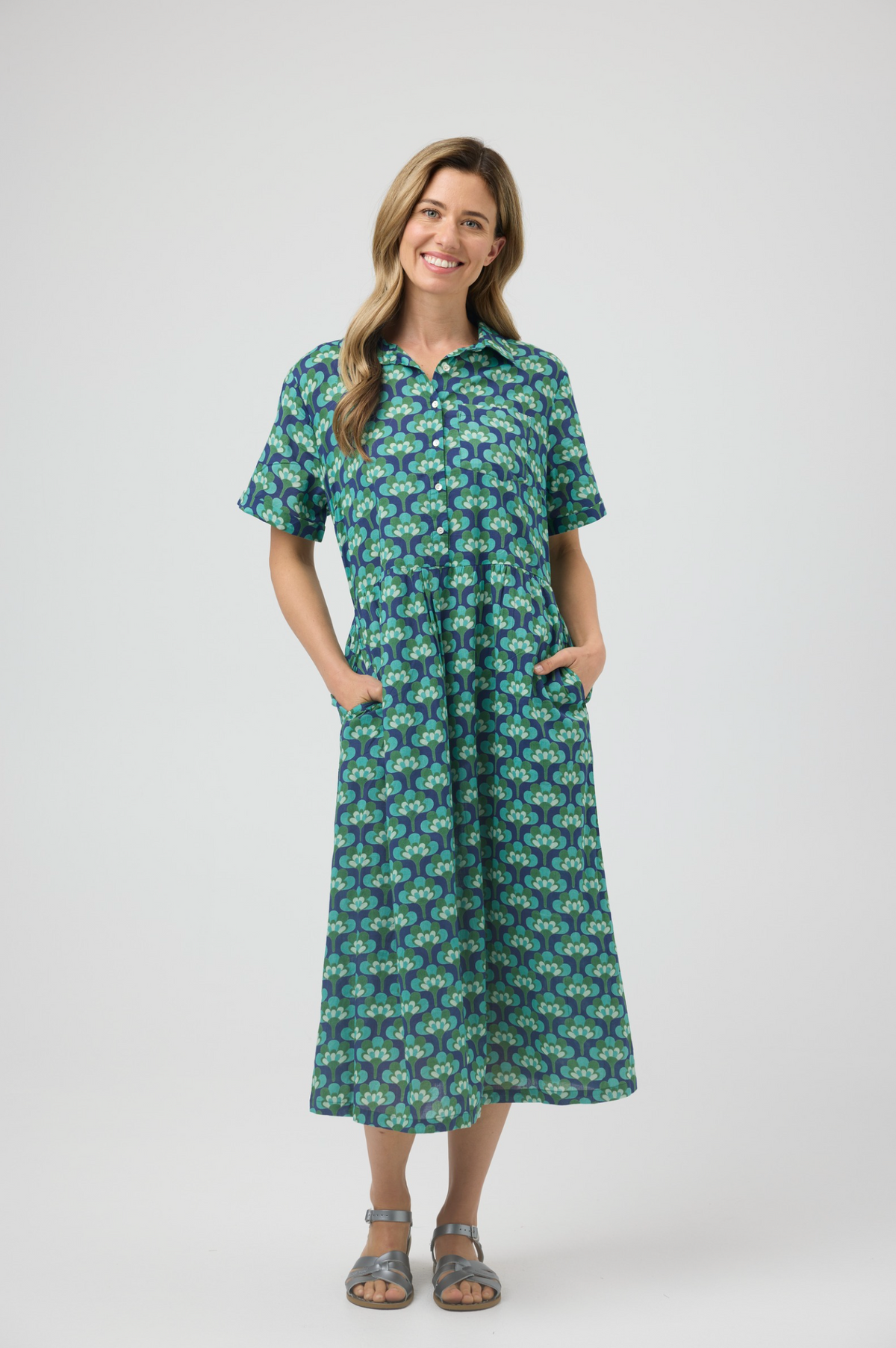 CAKE City Cotton Dress in Broccoli