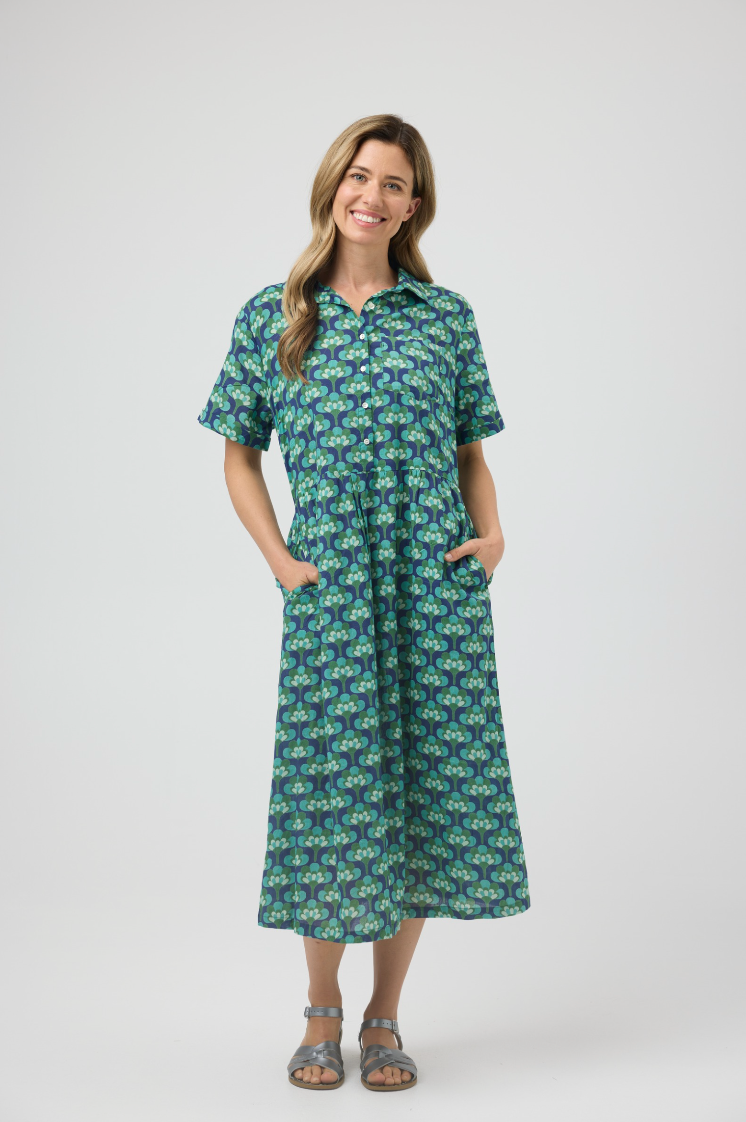 CAKE City Cotton Dress in Broccoli