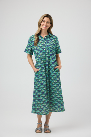 CAKE City Cotton Dress in Broccoli