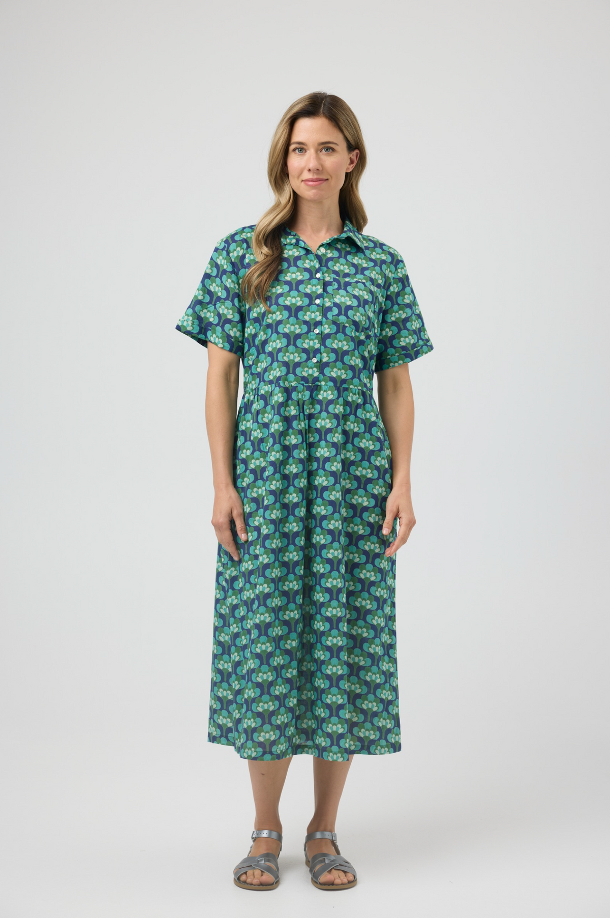 CAKE City Cotton Dress in Broccoli