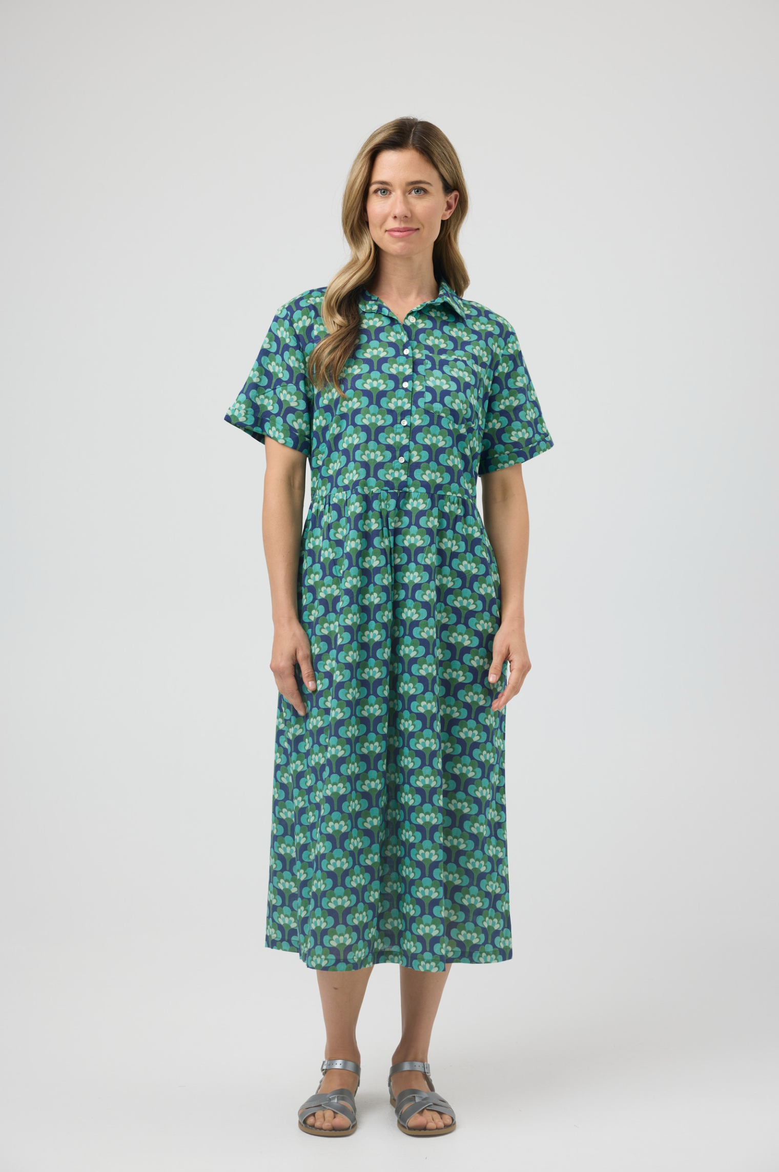 CAKE City Cotton Dress in Broccoli