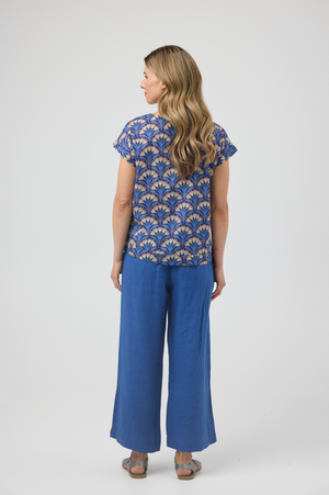 CAKE Vicky Round Neck Cotton Top in French Flower