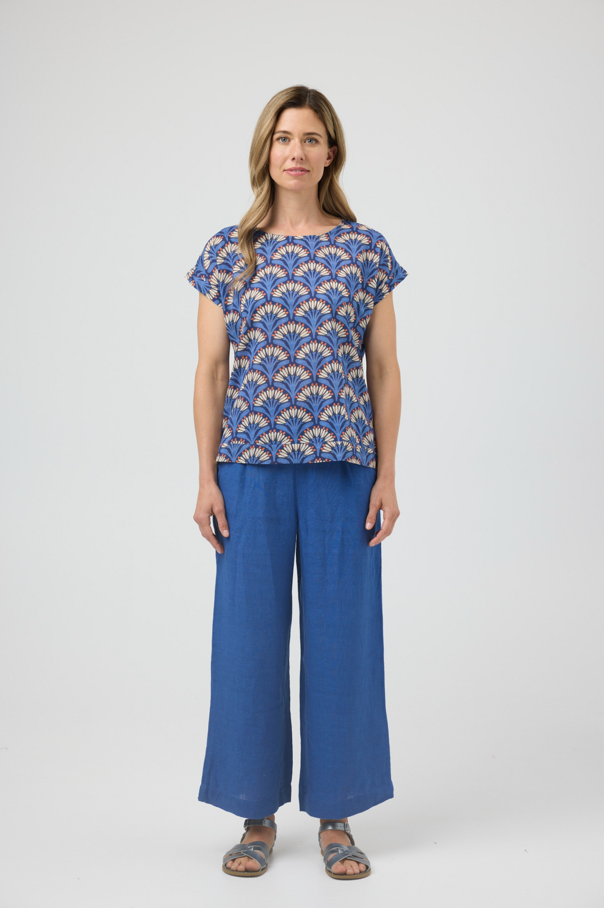 CAKE Vicky Round Neck Cotton Top in French Flower
