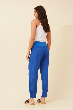 Bottega Moda Long Pant in Blue Cina