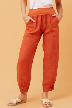 Bottega Moda Long Pant in Rust