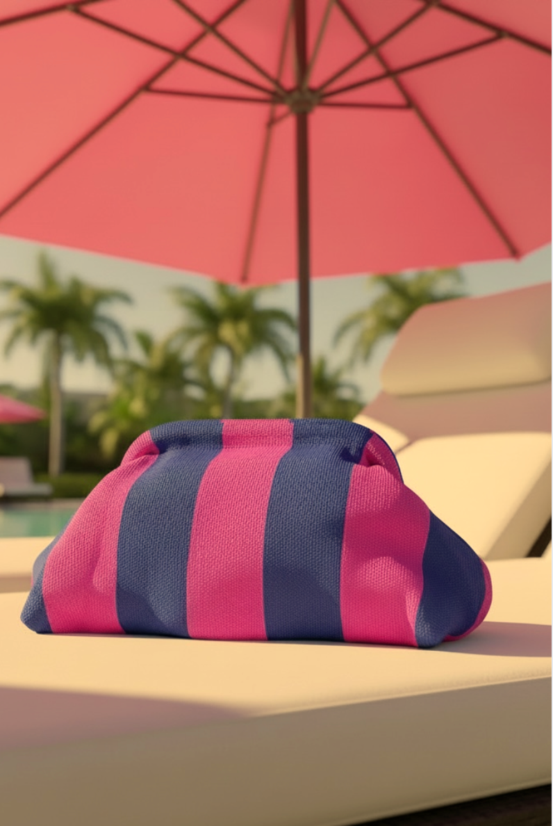 Goldie & Co Laguna Clutch in Fuschia/Blue