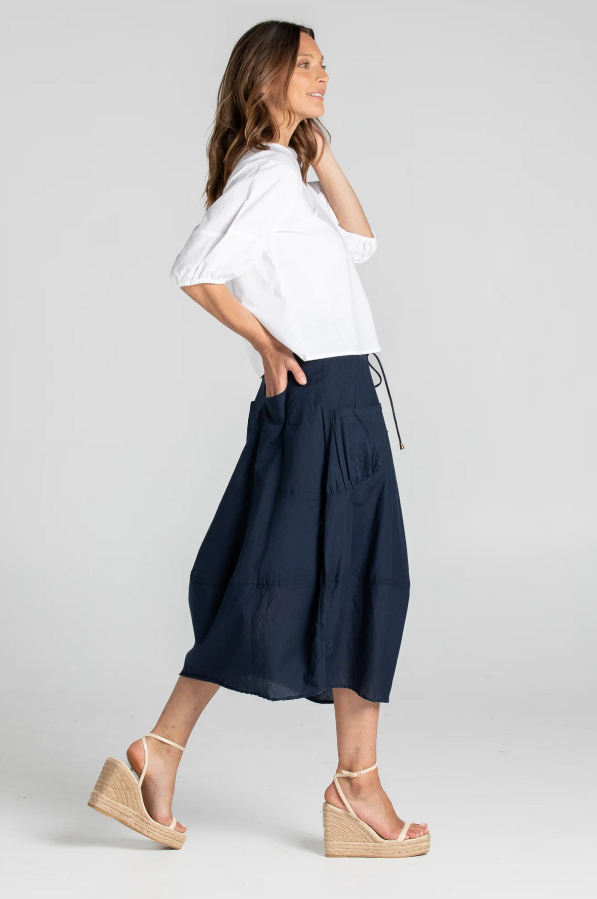 Boom Shankar Guru Skirt in Navy
