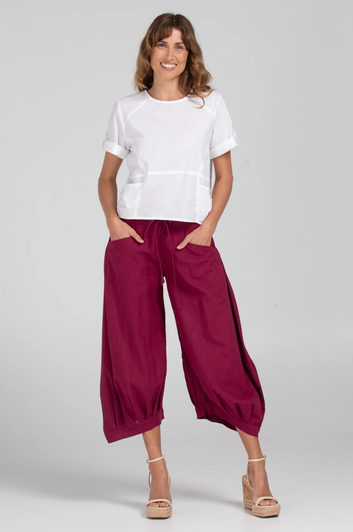 Boom Shankar Guru pants in Magenta