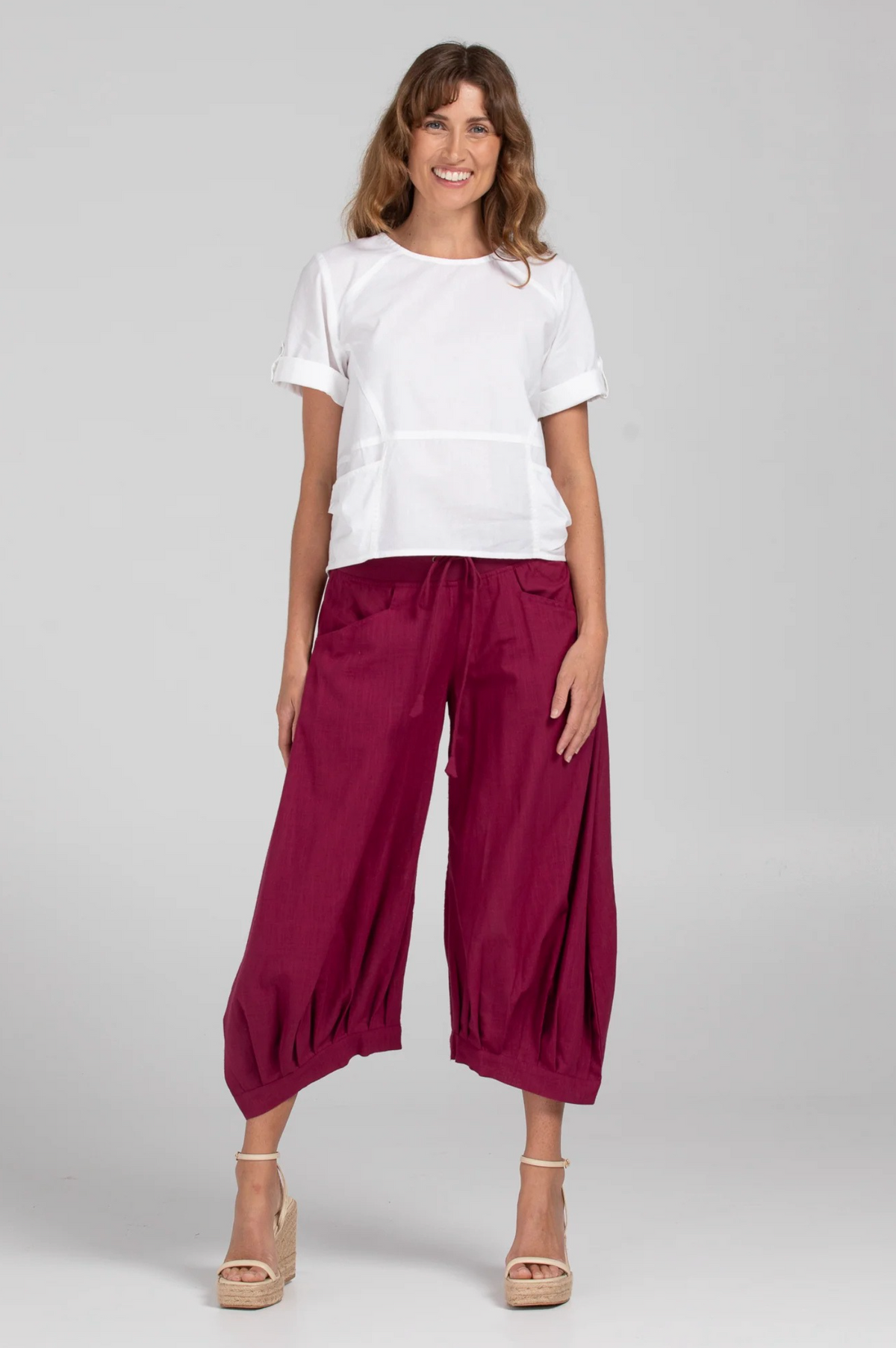 Boom Shankar Guru pants in Magenta