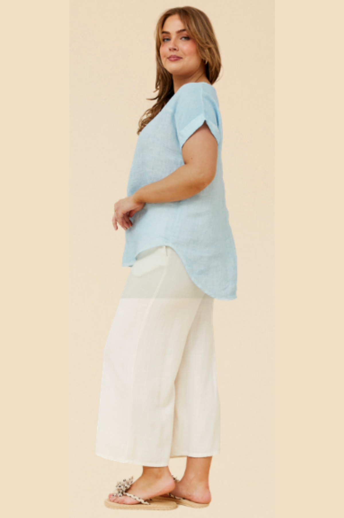 Bottega Moda Short Sleeve Solid Top in Sage