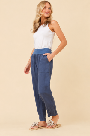 Bottega Moda Long Pant in Indigo Blue