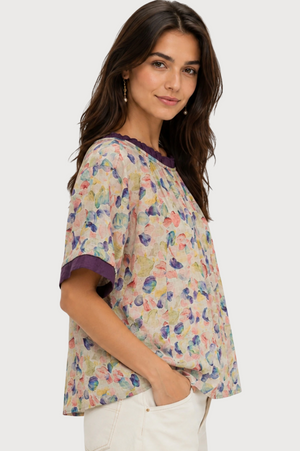 JJ Sisters Poppy Viscose Top in Purple