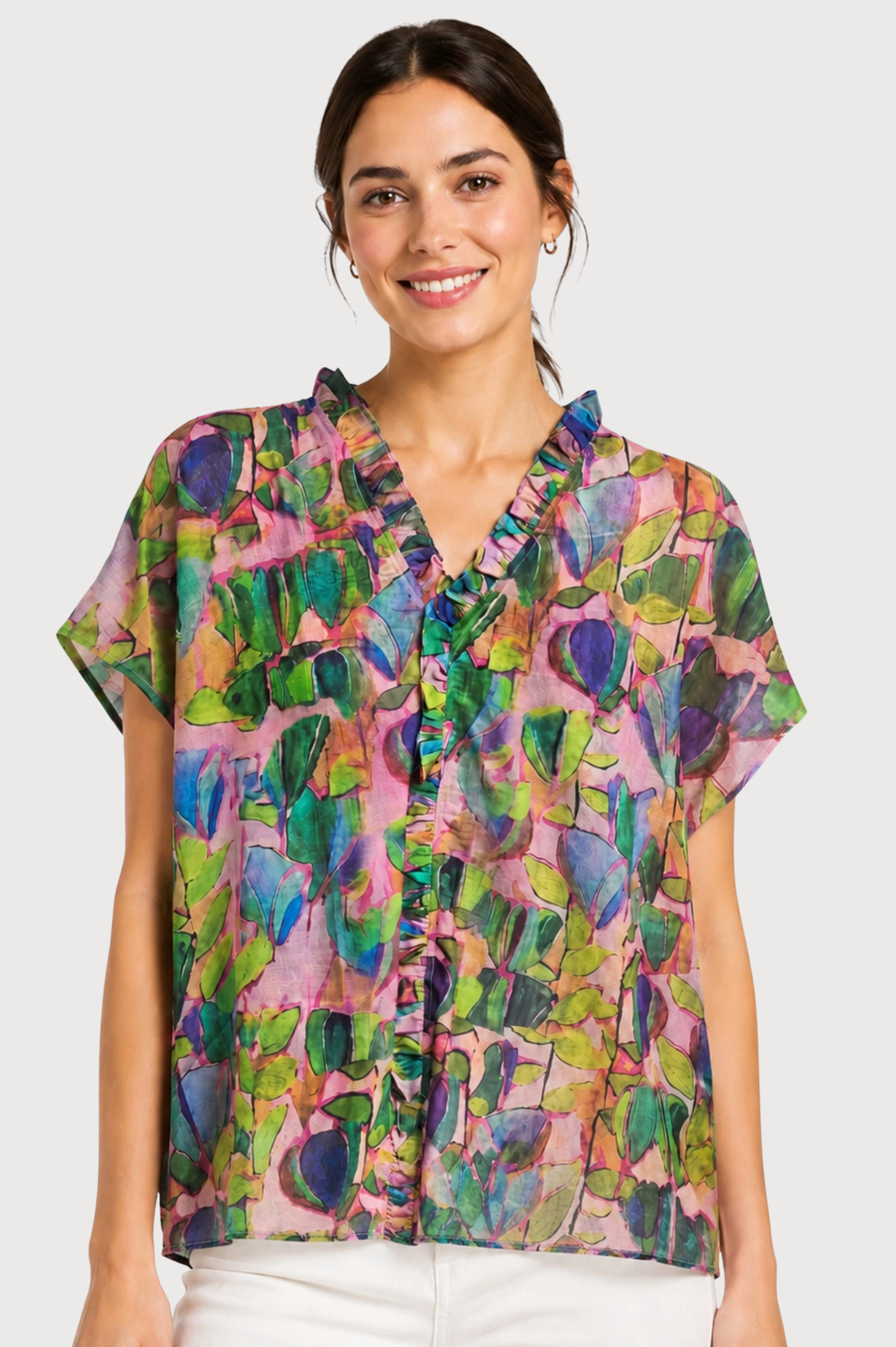 JJ Sisters Florence Swiss Cotton Top in Pink Multi