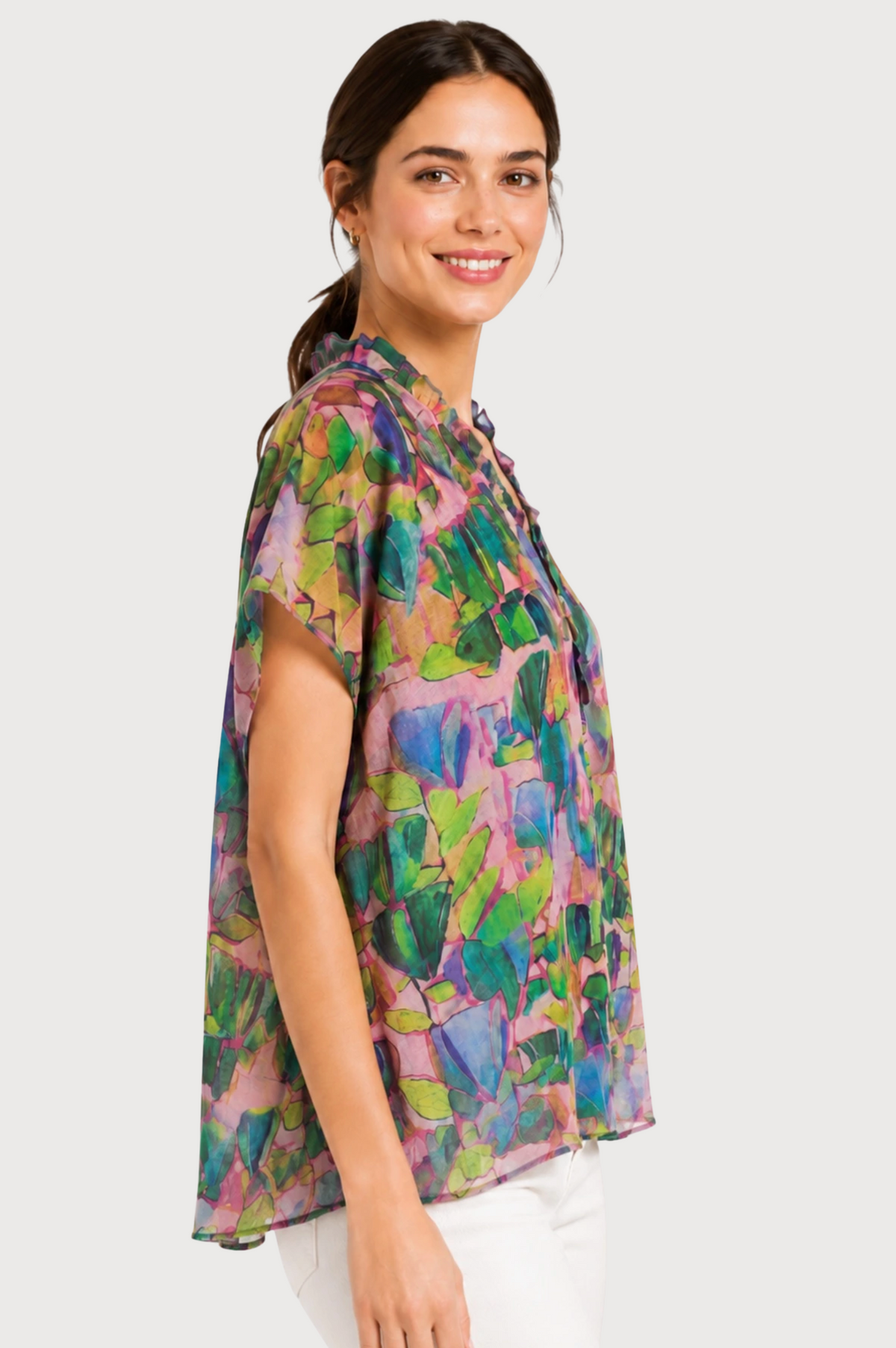 JJ Sisters Florence Swiss Cotton Top in Pink Multi