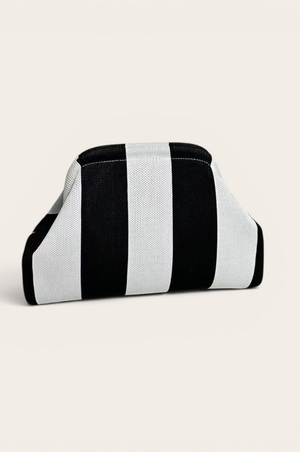 Goldie & Co Laguna Clutch in Black/White Stripe