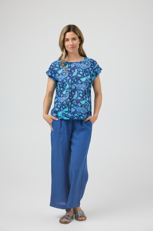 CAKE Vicky Round Neck Top in Crocodile