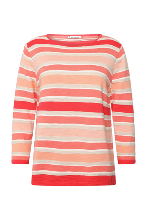 Mansted Denmark Natalia Stripe Crew in Bright Red