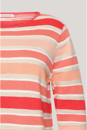 Mansted Denmark Natalia Stripe Crew in Bright Red