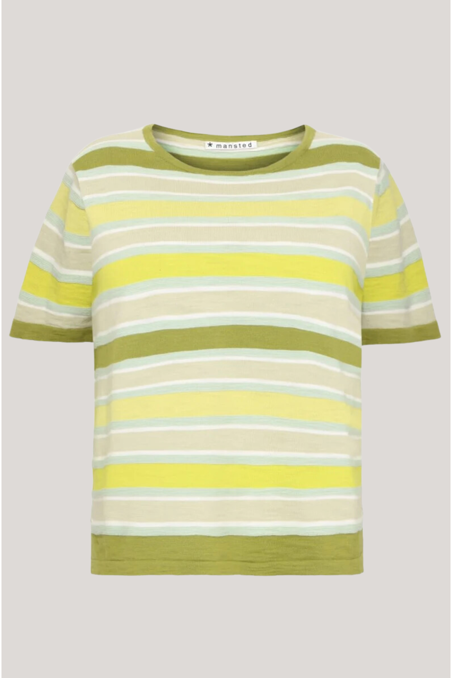 Mansted Naia Stripe Top in Dark Olive