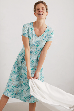 Seasalt Cornwall Pier View Dress in Riverbed Floral Sea Mist Urban Cachet