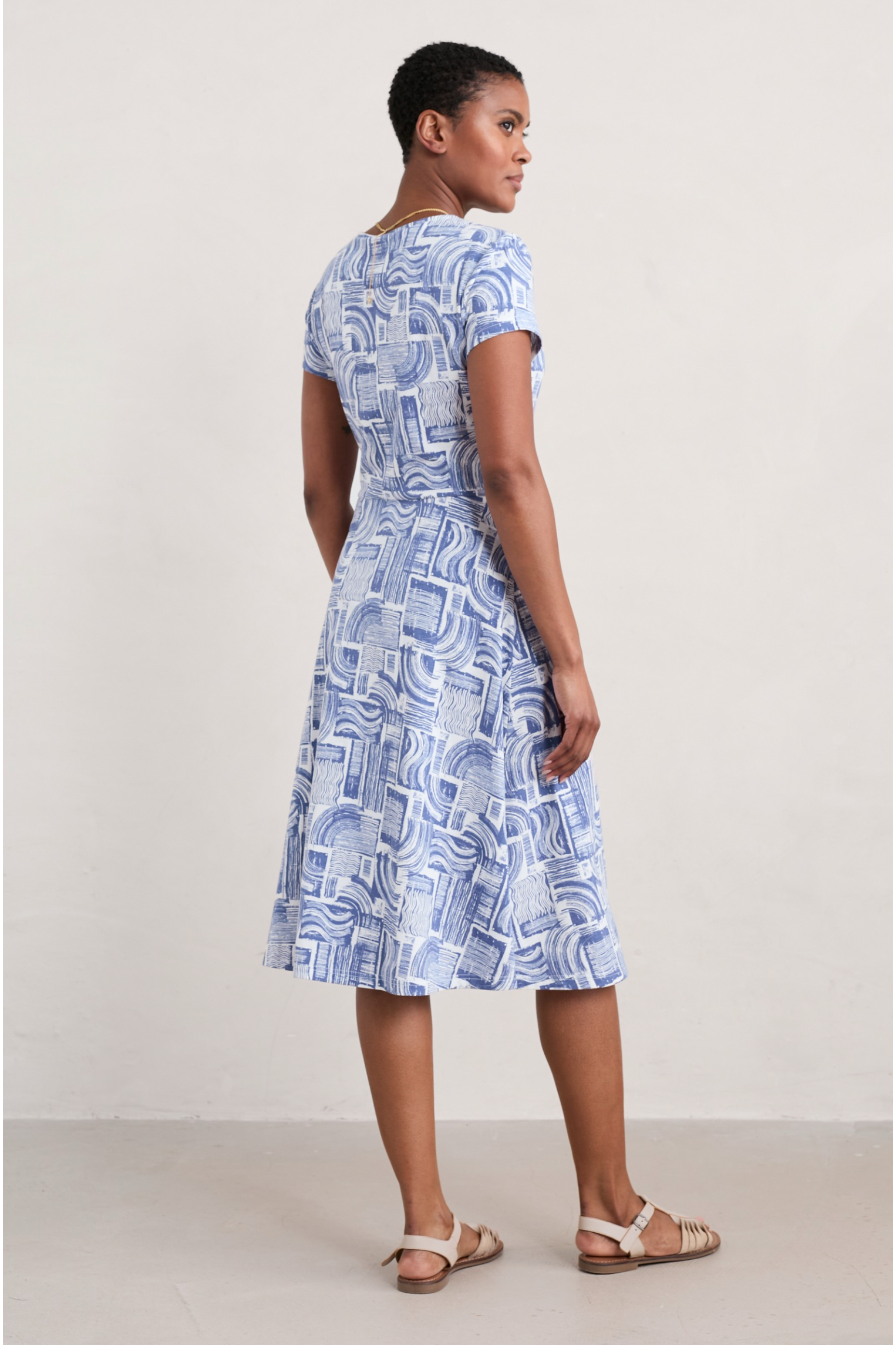 Seasalt Cornwall Pier View Dress in Printed Patchwork Lupin