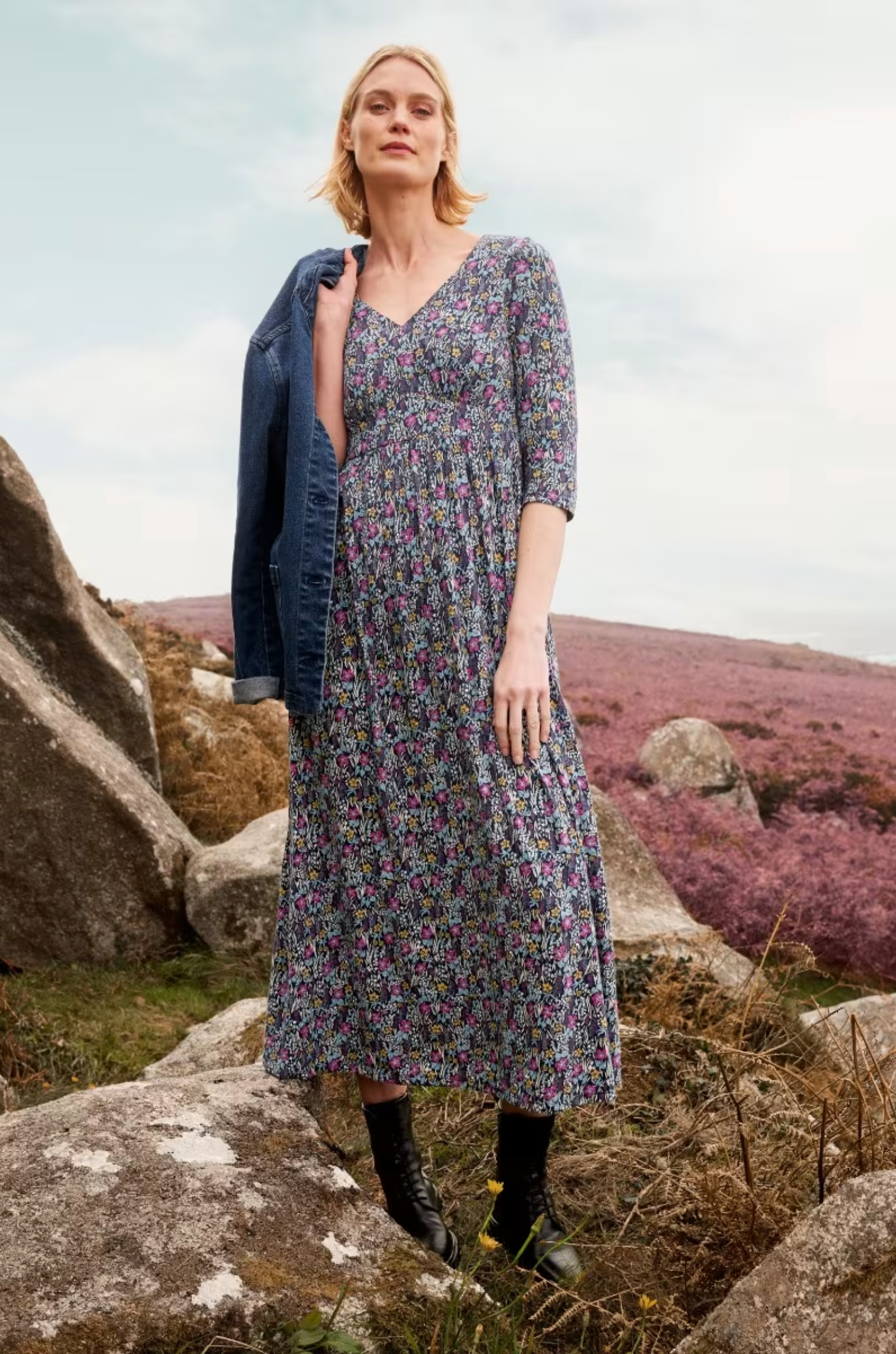 Seasalt Maggie Dress in Floral Moor Maritime