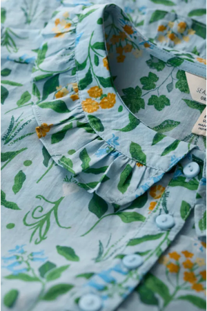 Seasalt Last Leaf Top in Fresh Blooms Blue Fog